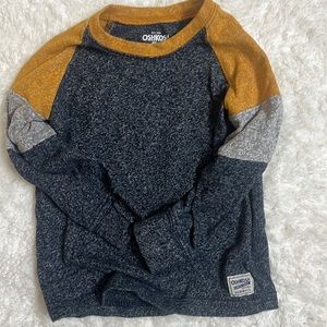 Blue, grey, and gold - light sweater material